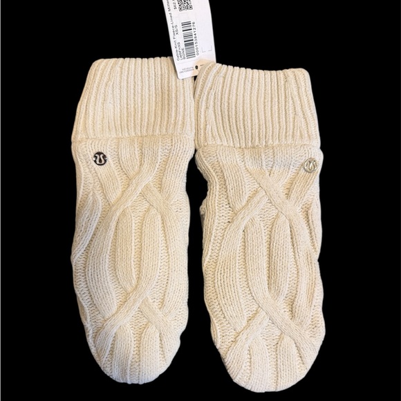 lululemon athletica Accessories - Lululemon Cream Cable Knit Mittens